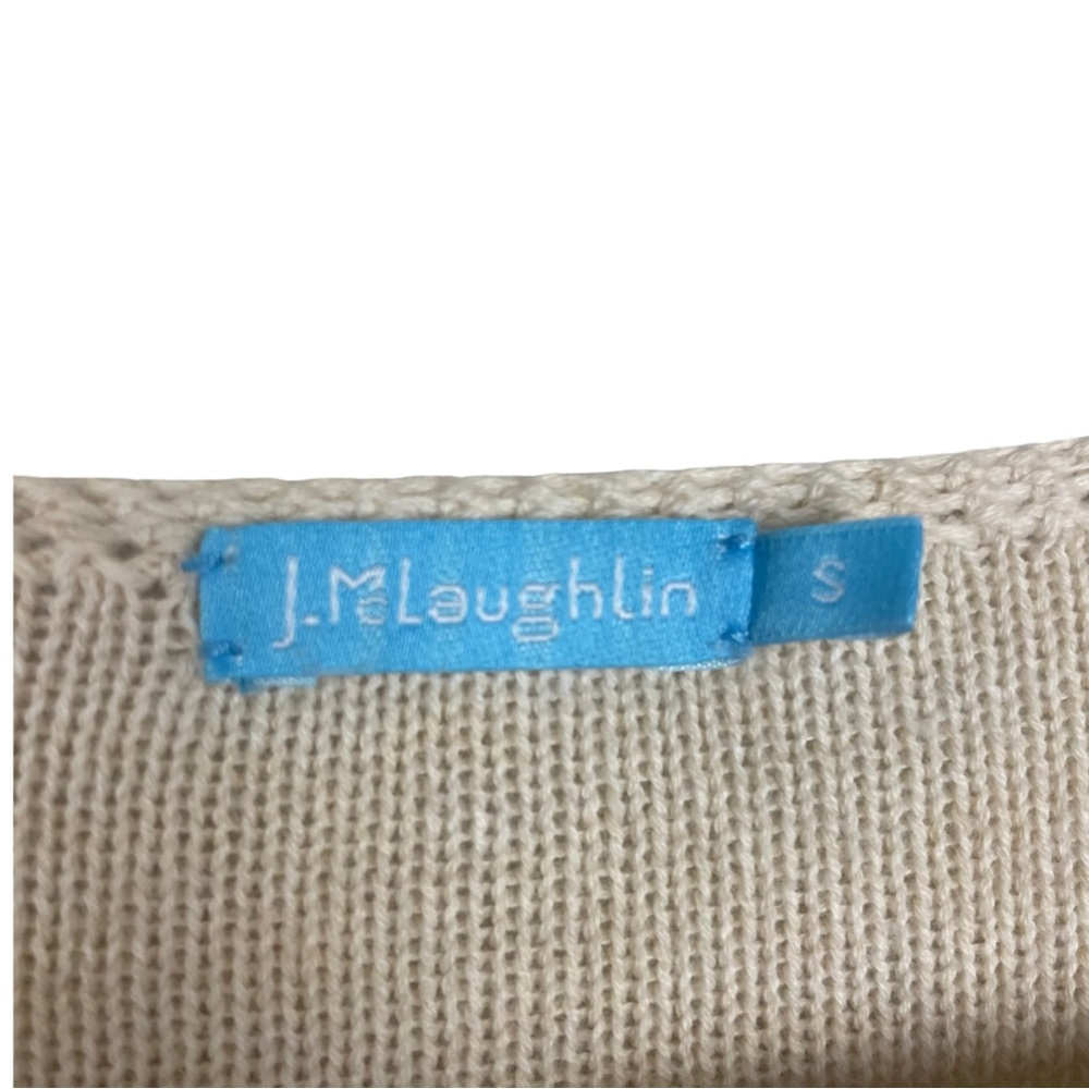 J.McLaughlin Cream Cotton Knit Fringe Sweater - Picture 3 of 5